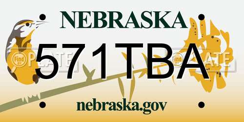 571TBA Nebraska License Plate