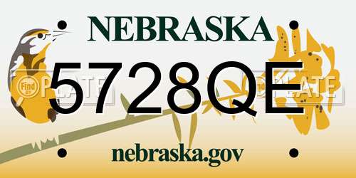5728QE Nebraska License Plate