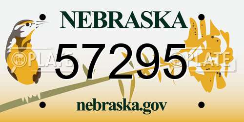 57295 Nebraska License Plate