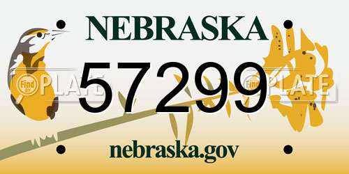 57299 Nebraska License Plate