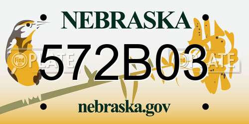 572B03 Nebraska License Plate
