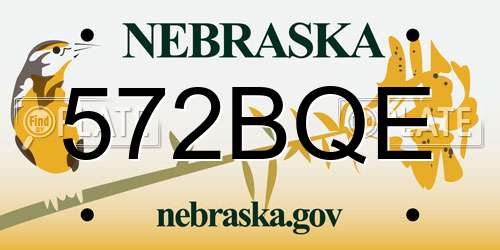 572BQE Nebraska License Plate