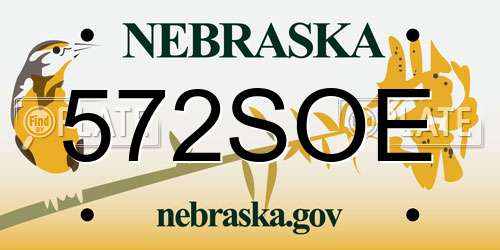 572SOE Nebraska License Plate