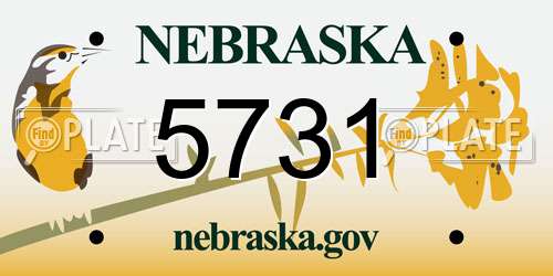 5731 Nebraska License Plate
