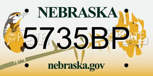 5735BP Nebraska License Plate
