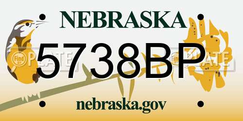 5738BP Nebraska License Plate