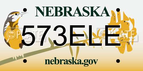 573ELE Nebraska License Plate
