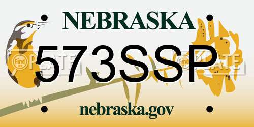 573SSP Nebraska License Plate