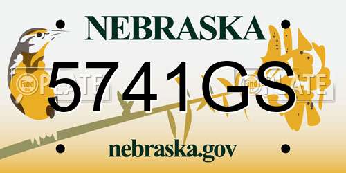 5741GS Nebraska License Plate