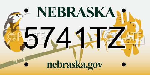 5741TZ Nebraska License Plate