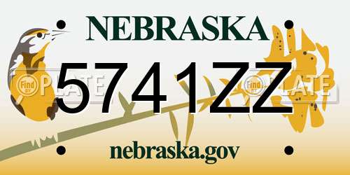 5741ZZ Nebraska License Plate