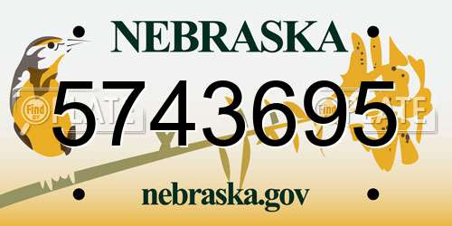 5743695 Nebraska License Plate