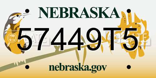 57449T5 Nebraska License Plate