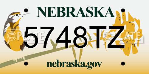 5748TZ Nebraska License Plate
