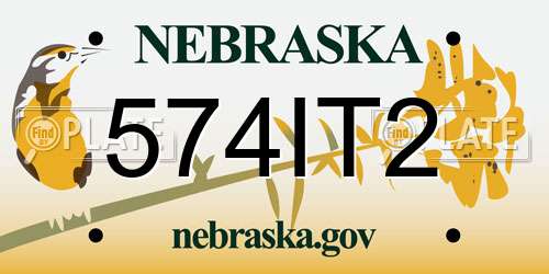 574IT2 Nebraska License Plate
