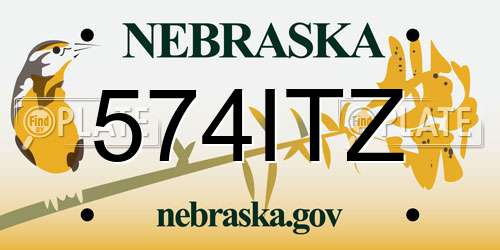 574ITZ Nebraska License Plate