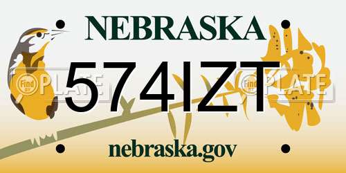 574IZT Nebraska License Plate