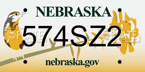 574SZ2 Nebraska License Plate