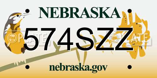 574SZZ Nebraska License Plate
