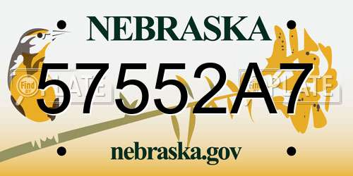 57552A7 Nebraska License Plate