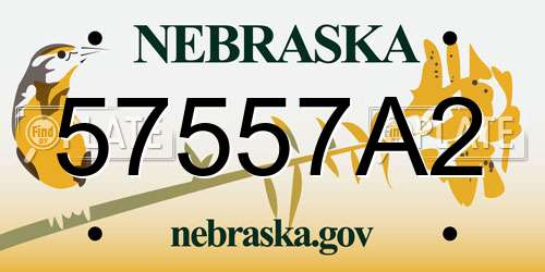 57557A2 Nebraska License Plate