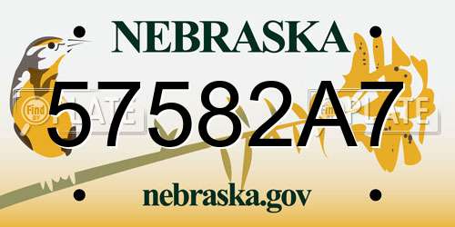 57582A7 Nebraska License Plate
