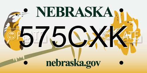 575CXK Nebraska License Plate