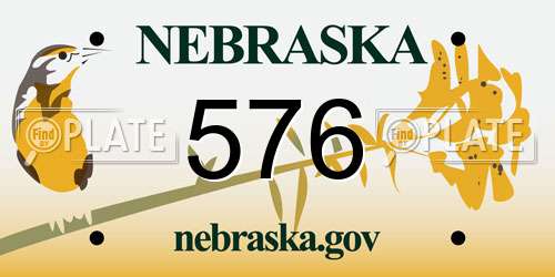 576 Nebraska License Plate