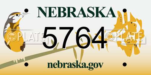 5764 Nebraska License Plate