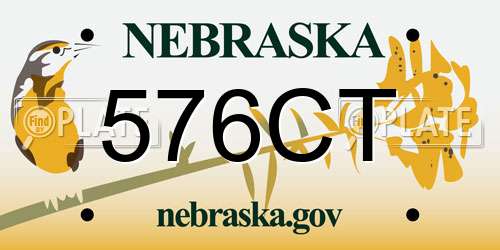 576CT Nebraska License Plate