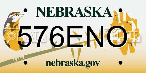 576ENO Nebraska License Plate