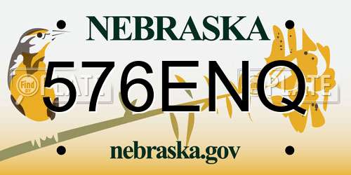 576ENQ Nebraska License Plate