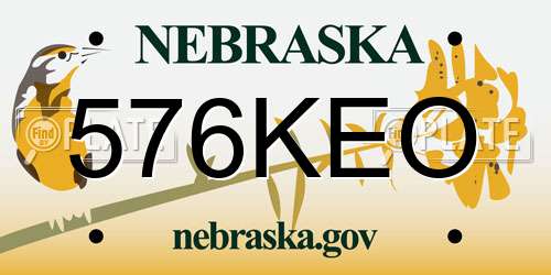 576KEO Nebraska License Plate