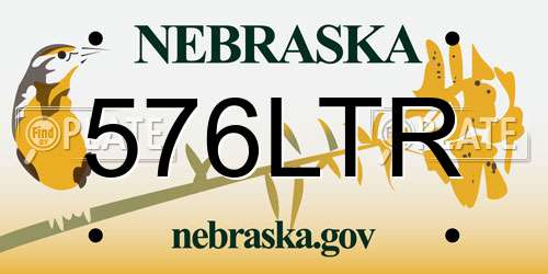 576LTR Nebraska License Plate