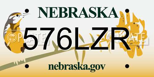 576LZR Nebraska License Plate