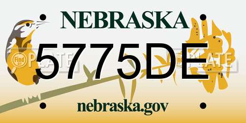 5775DE Nebraska License Plate