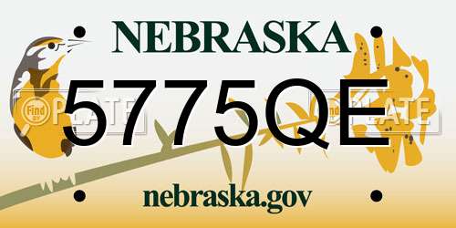 5775QE Nebraska License Plate