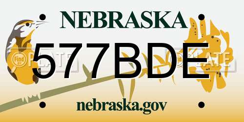 577BDE Nebraska License Plate