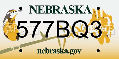 577BQ3 Nebraska License Plate