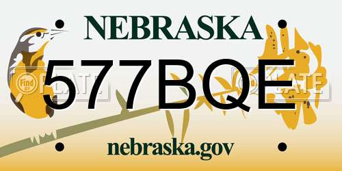 577BQE Nebraska License Plate