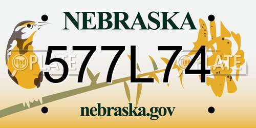 577L74 Nebraska License Plate