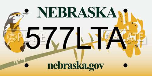 577LTA Nebraska License Plate