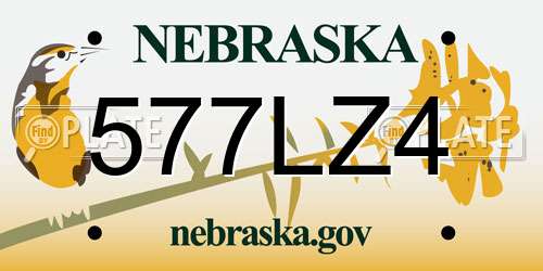 577LZ4 Nebraska License Plate