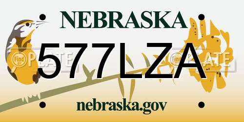 577LZA Nebraska License Plate