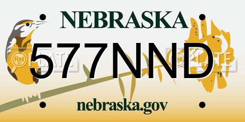 577NND Nebraska License Plate