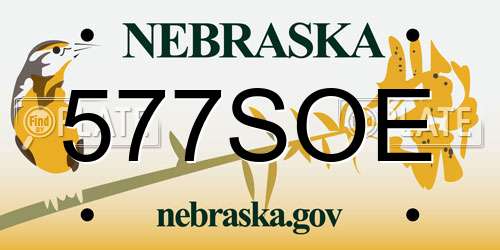 577SOE Nebraska License Plate