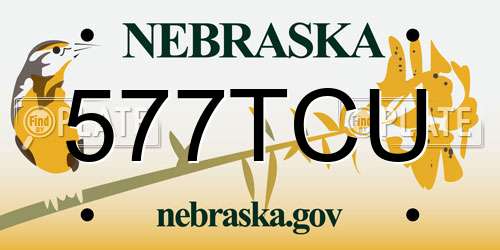 577TCU Nebraska License Plate