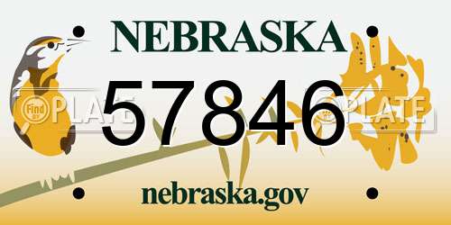 57846 Nebraska License Plate