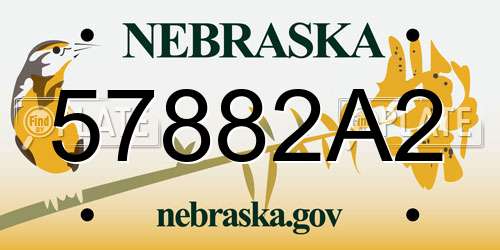 57882A2 Nebraska License Plate
