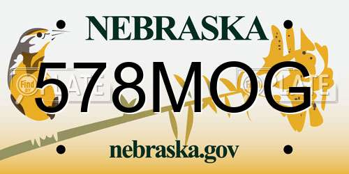 578MOG Nebraska License Plate